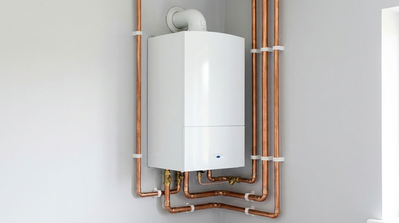 A new boiler installed by Honiton Plumbing and Heating